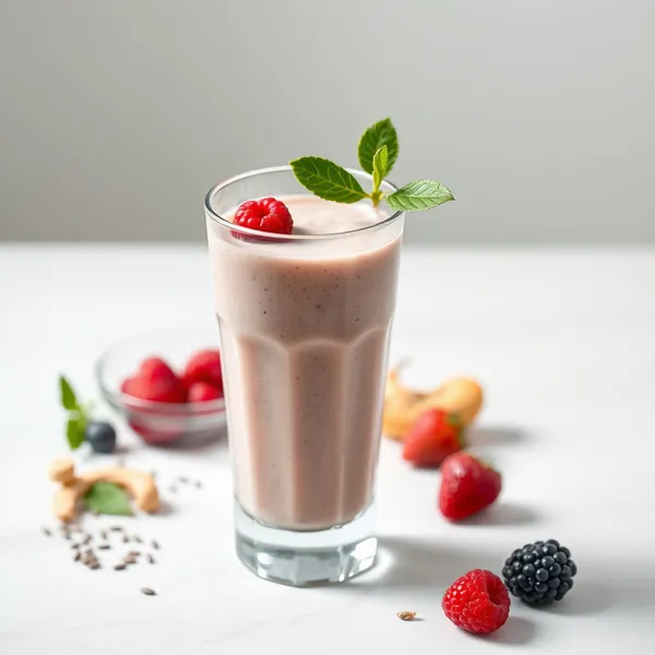 Smoothie Haut en Protéines avec Graines de Chia et Lait de Cajou