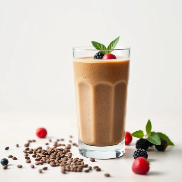 Smoothie au Café Froid avec Chia Haut en Protéines