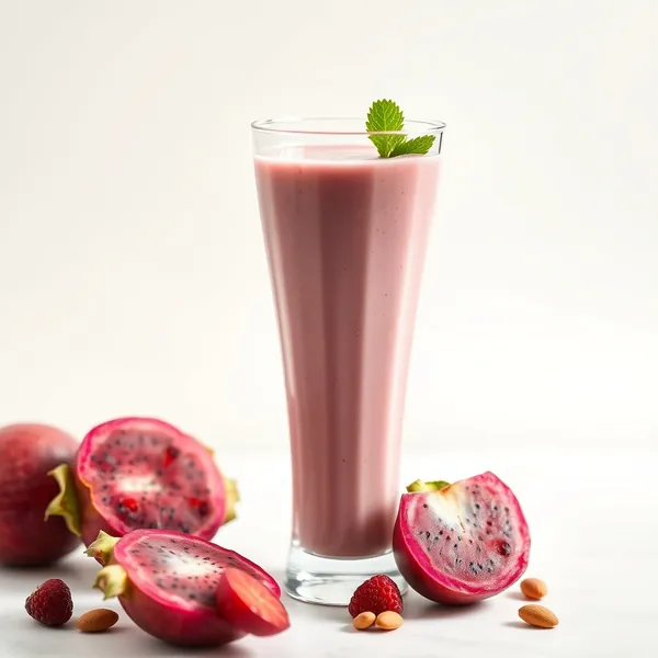 Smoothie Haut en Protéines de Fruit Dragon, Amande et Lait de Coco