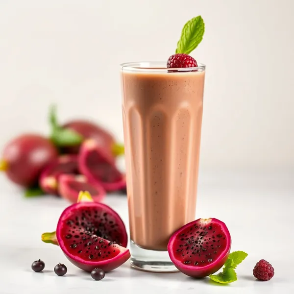 Smoothie de Café Frio com Fruta Dragão e Alto em Proteína