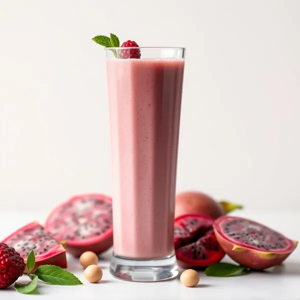 Smoothie ad Alto Contenuto di Proteine con Dragonfruit e Latte di Macadamia