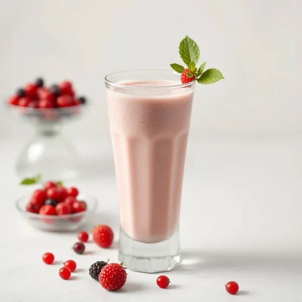 Smoothie aus Dinkelmilch und Goji-Beeren Hoch in Protein