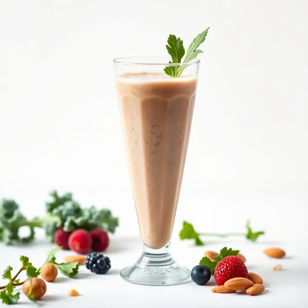Smoothie Alto em Proteínas com Couve, Amêndoas e Leite de Coco