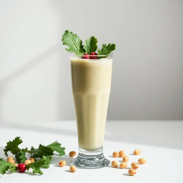 Batido de Kale y Leche de Pistacho Alto en Proteínas