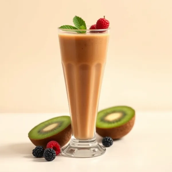 Smoothie mit Kiwi und Kaltem Kaffee Reich an Protein
