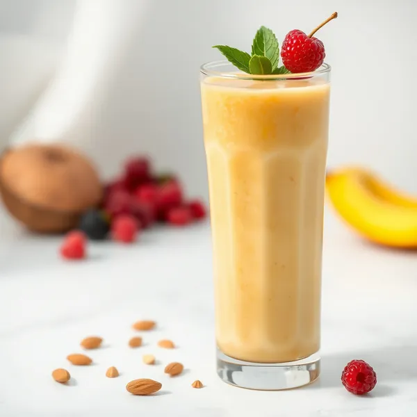 High Protein Mango Almond Coconut Milk Smoothie