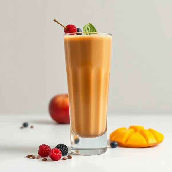 Smoothie de Mangue Froid avec Café et Haut en Protéines