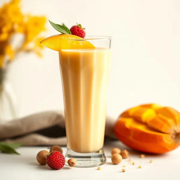 High Protein Mango Hazelnut Milk Smoothie