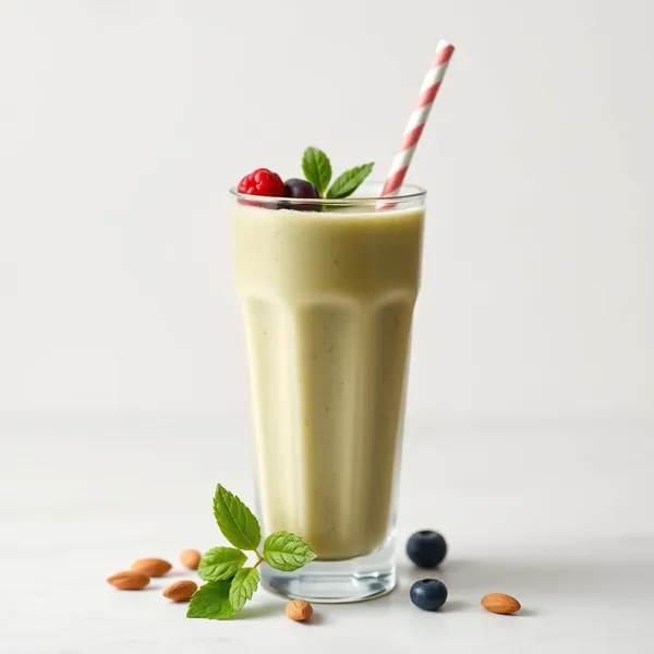 Hochprotein Matcha Mandel Kokosmilch Smoothie