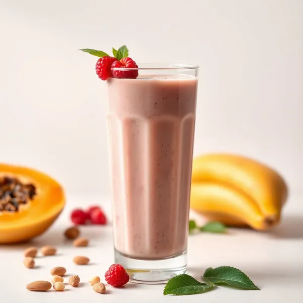 High Protein Papaya Almond Coconut Milk Smoothie