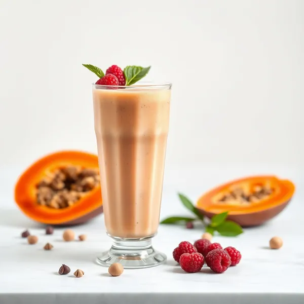 Smoothie de Papaye au Lait de Noisette Haut en Protéines