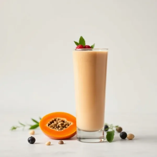 High Protein Papaya Macadamia Milk Smoothie