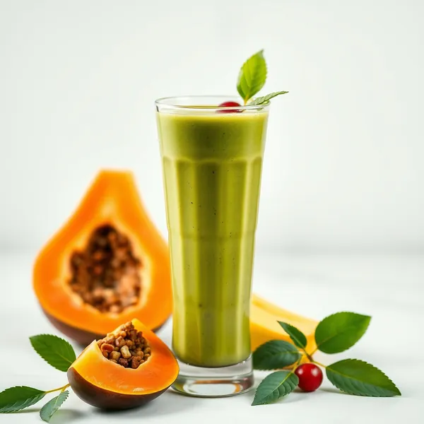 Smoothie de Papaye Matcha Haut en Protéines