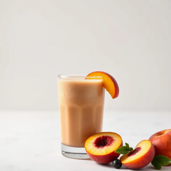 Smoothie au Café Froid et Pêche Haut en Protéines