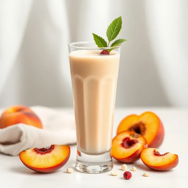 Smoothie di Pesca e Latte di Macadamia Alto in Proteine