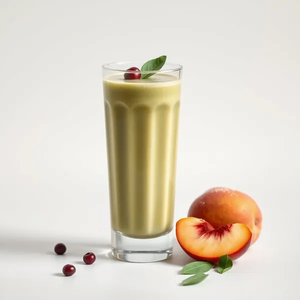 High Protein Peach Matcha Tea Smoothie