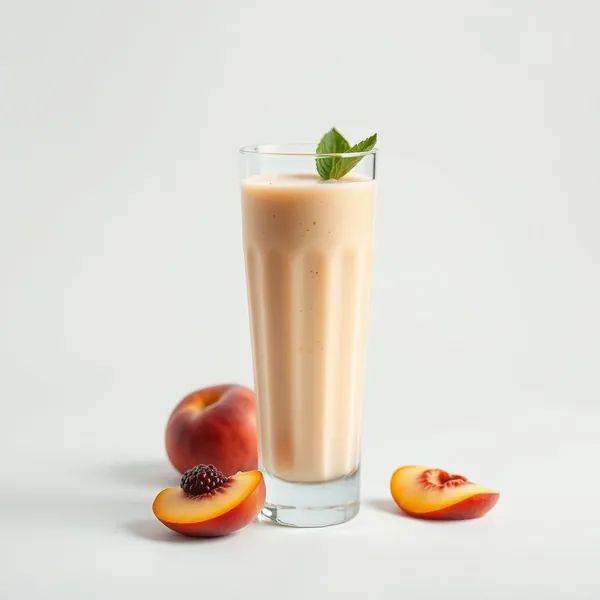 High Protein Peach Rice Milk Smoothie