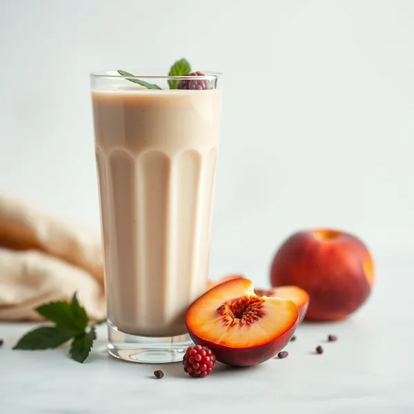 Smoothie Haut en Protéines avec Pêche et Lait d'Épeautre