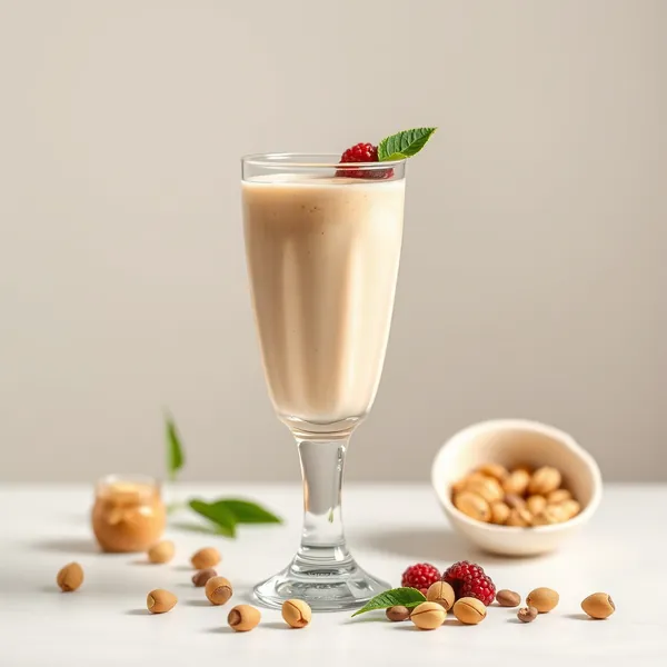 Smoothie Haut en Protéines Beurre de Cacahuète Lait de Pistache