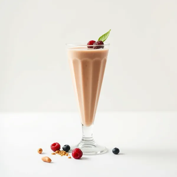 Smoothie de Manteiga de Amendoim Alta em Proteína com Leite de Espelta