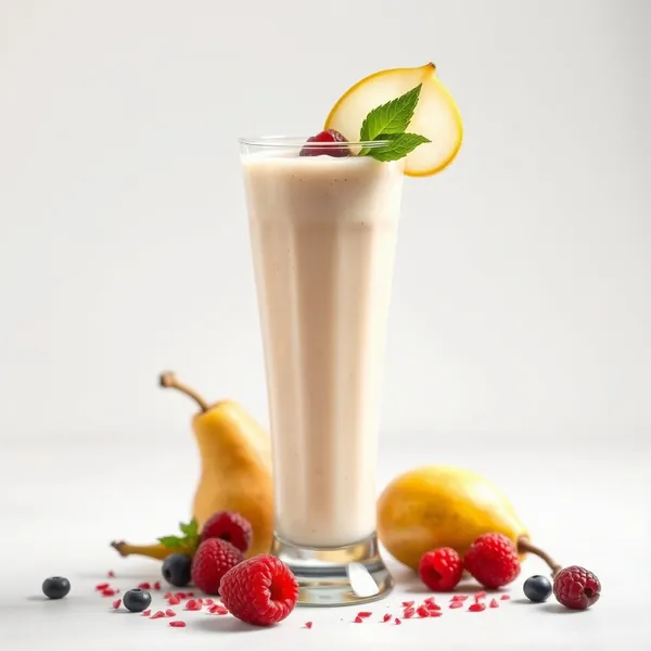 Hoch-Protein Birnen Reis Milch Smoothie