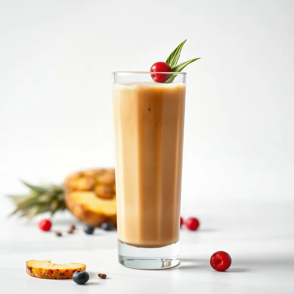 Smoothie Ananas Froid avec Café et Riche en Protéines