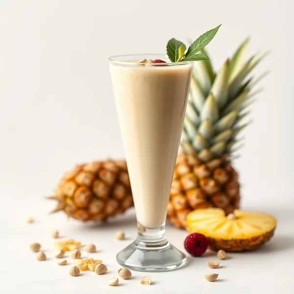 High Protein Pineapple Pistachio Milk Smoothie