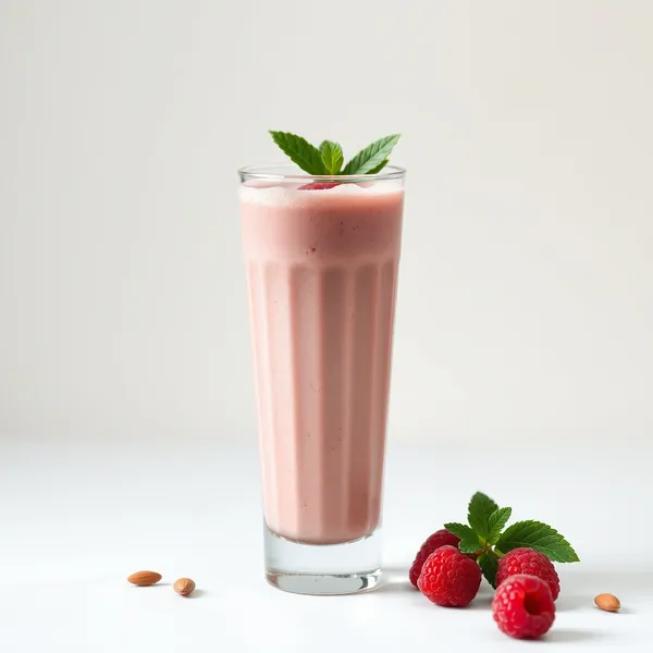 Smoothie Riche en Protéines Framboise Amande Lait de Coco