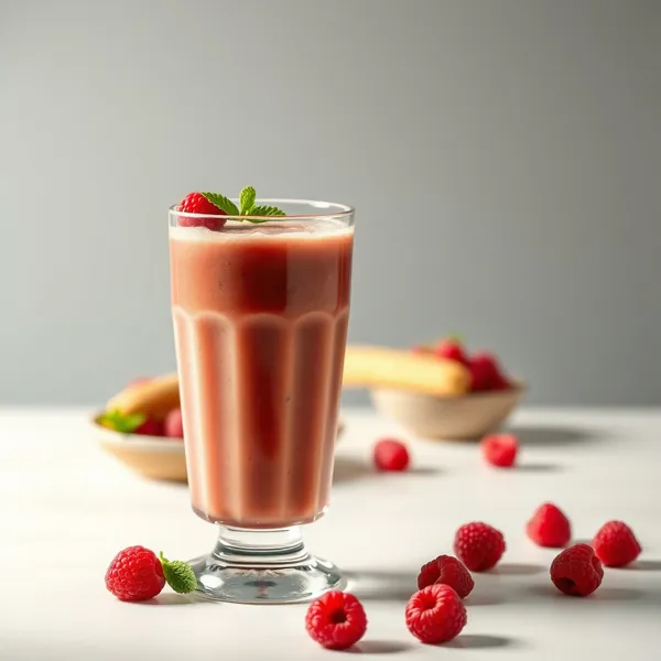 High Protein Raspberry Cold Brew Coffee Smoothie