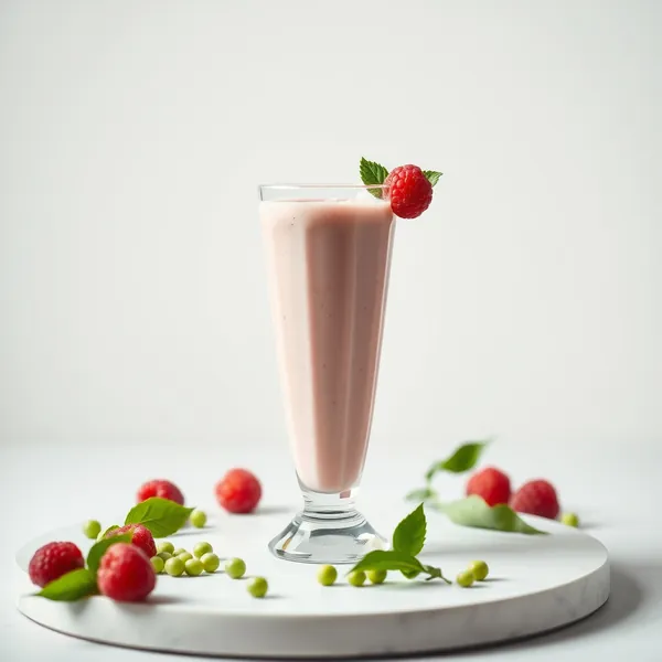 Hochprotein Himbeer-Erbsenmilch-Smoothie
