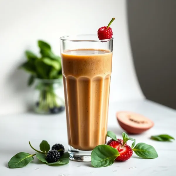 Smoothie de Café Froid aux Épinards et Haut en Protéines