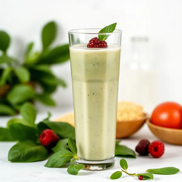 Hochprotein-Spinat-Reis-Milch-Smoothie