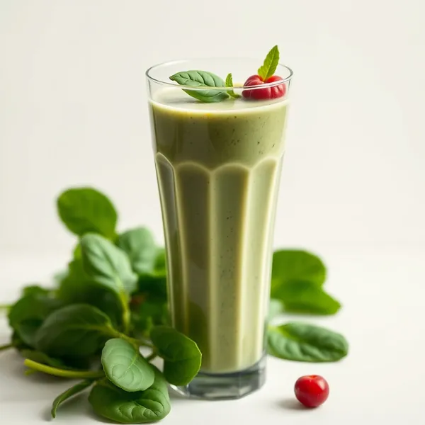 Smoothie mit Spinat und Dinkelmilch mit hohem Proteingehalt