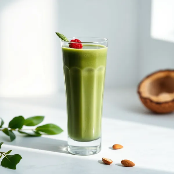 High Protein Spirulina Almond Coconut Milk Smoothie