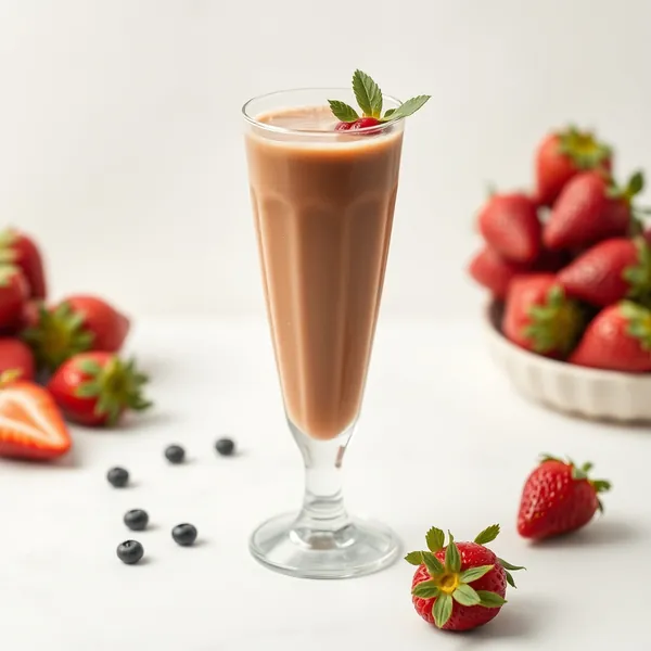 Frullato di Caffè Freddo con Fragole e Alto Contenuto di Proteine