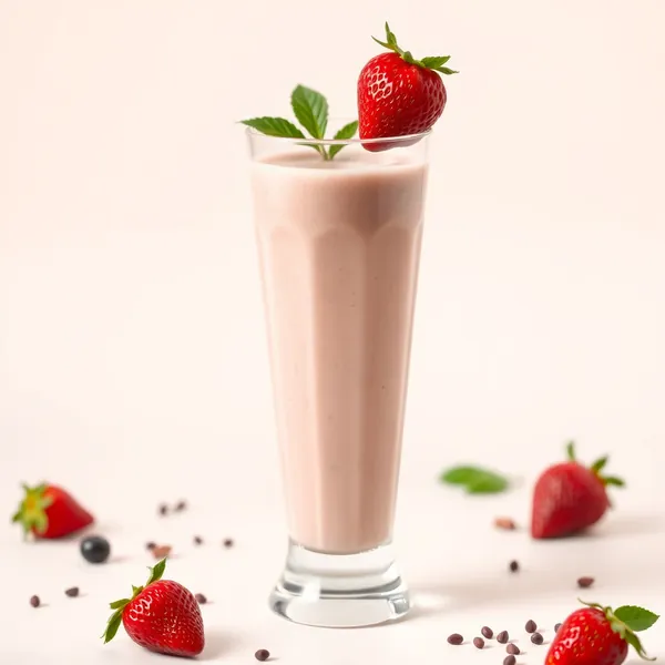 Smoothie de Morango e Leite de Cânhamo Alta em Proteína