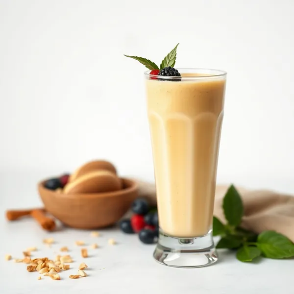 Smoothie au Lait de Macadamia et Curcuma Haut en Protéines