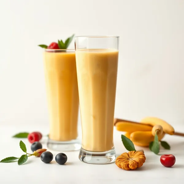 Smoothie aus Dinkelmilch mit hohem Protein und Kurkuma