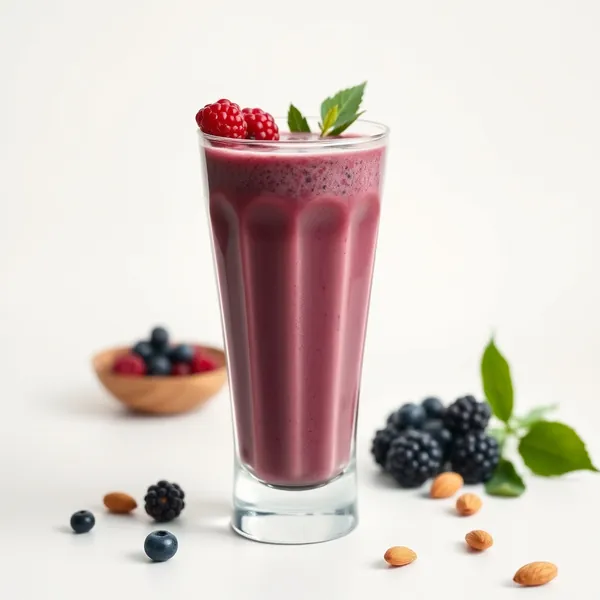 Smoothie de Açaí, Amêndoa e Leite de Coco que Impulsiona o Sistema Imunológico