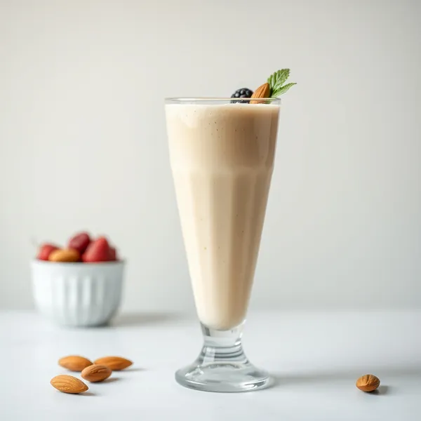 Smoothie de Manteiga de Amêndoa e Leite de Amêndoa que Reforça o Sistema Imunológico
