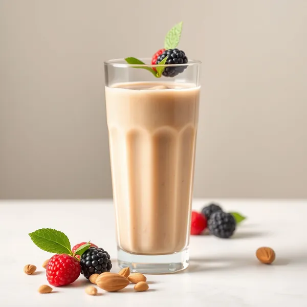 Smoothie de Manteiga de Amendoim e Leite de Caju que Impulsiona o Sistema Imunológico