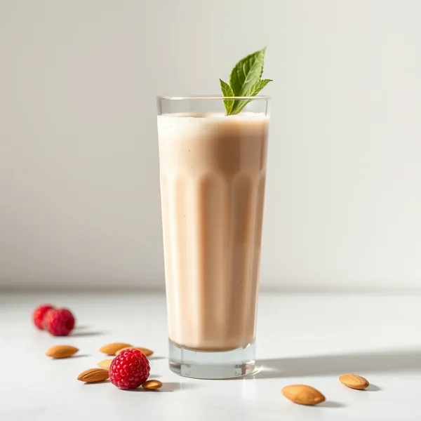 Smoothie de Manteiga de Amêndoa e Leite de Soja que Reforça o Sistema Imunológico