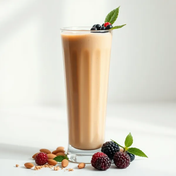 Smoothie de Manteiga de Amendoim e Leite de Espelta que Reforça o Sistema Imunológico