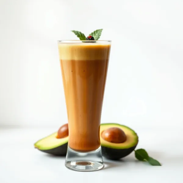 Smoothie au Café Froid et Avocat qui Renforce le Système Immunitaire