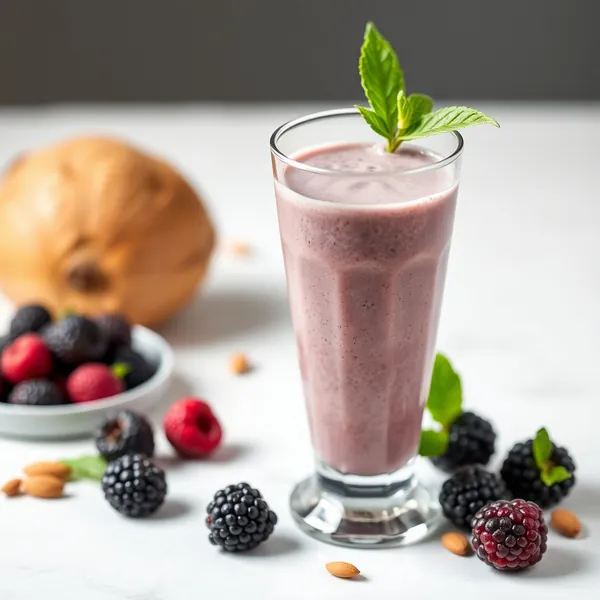 Smoothie di More, Mandorle e Latte di Cocco che Aumenta l'Immunità