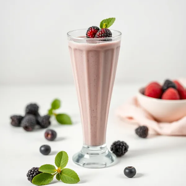 Smoothie de Mûres et de Lait de Noisette qui Renforce le Système Immunitaire