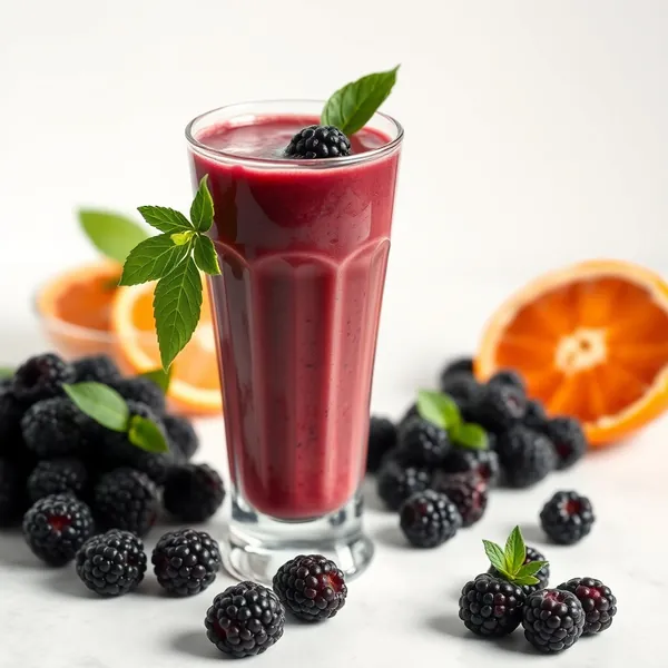 Smoothie de Suco de Laranja e Amora que Aumenta a Imunidade