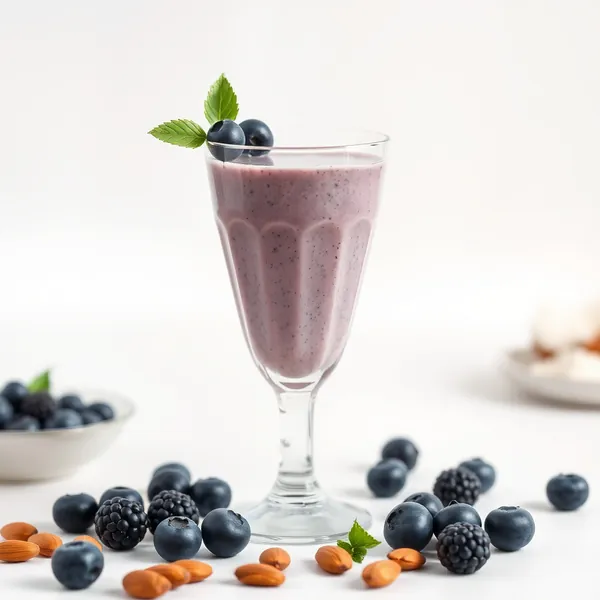 Smoothie de Myrtille, Amande et Lait de Coco qui Renforce le Système Immunitaire