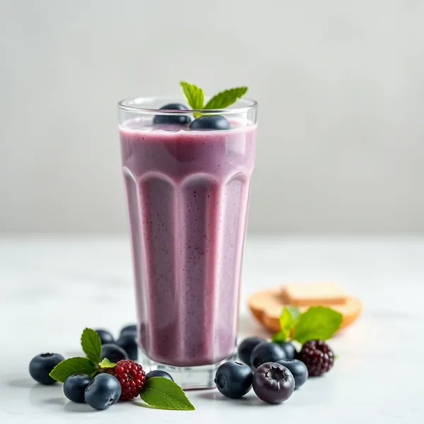 Immune Boosting Blueberry Rice Milk Smoothie