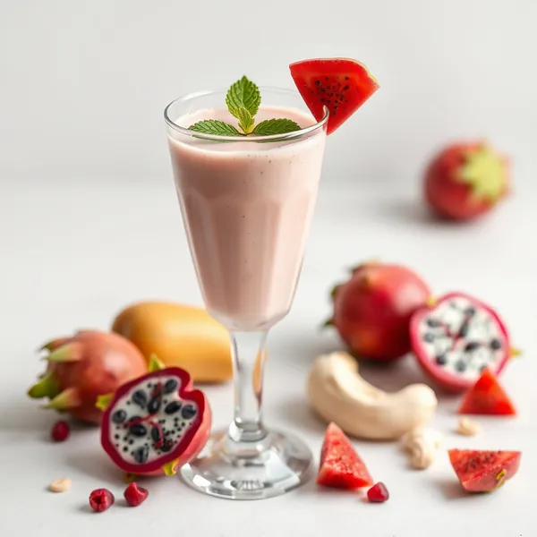 Smoothie de Fruta Dragão com Leite de Caju que Impulsiona o Sistema Imunológico